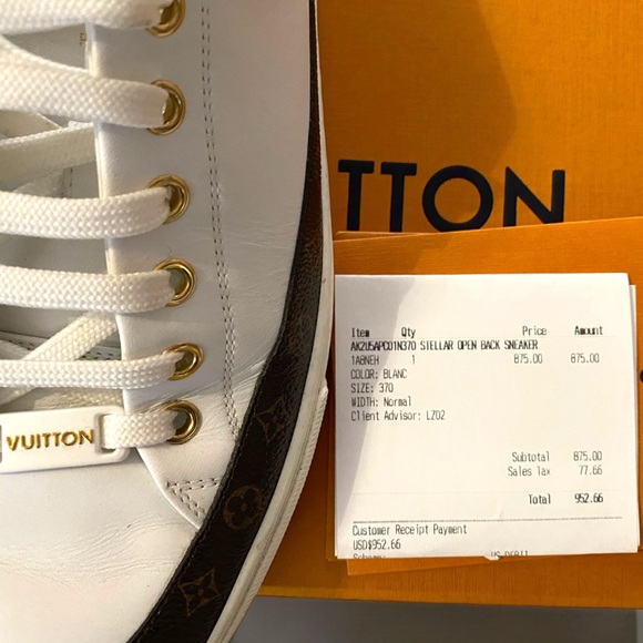 AUTHENTIC Louis Vuitton MONOGRAM Stellar Open Back Slide-On Sneaker w/Box SZ 37! - Picture 11 of 16